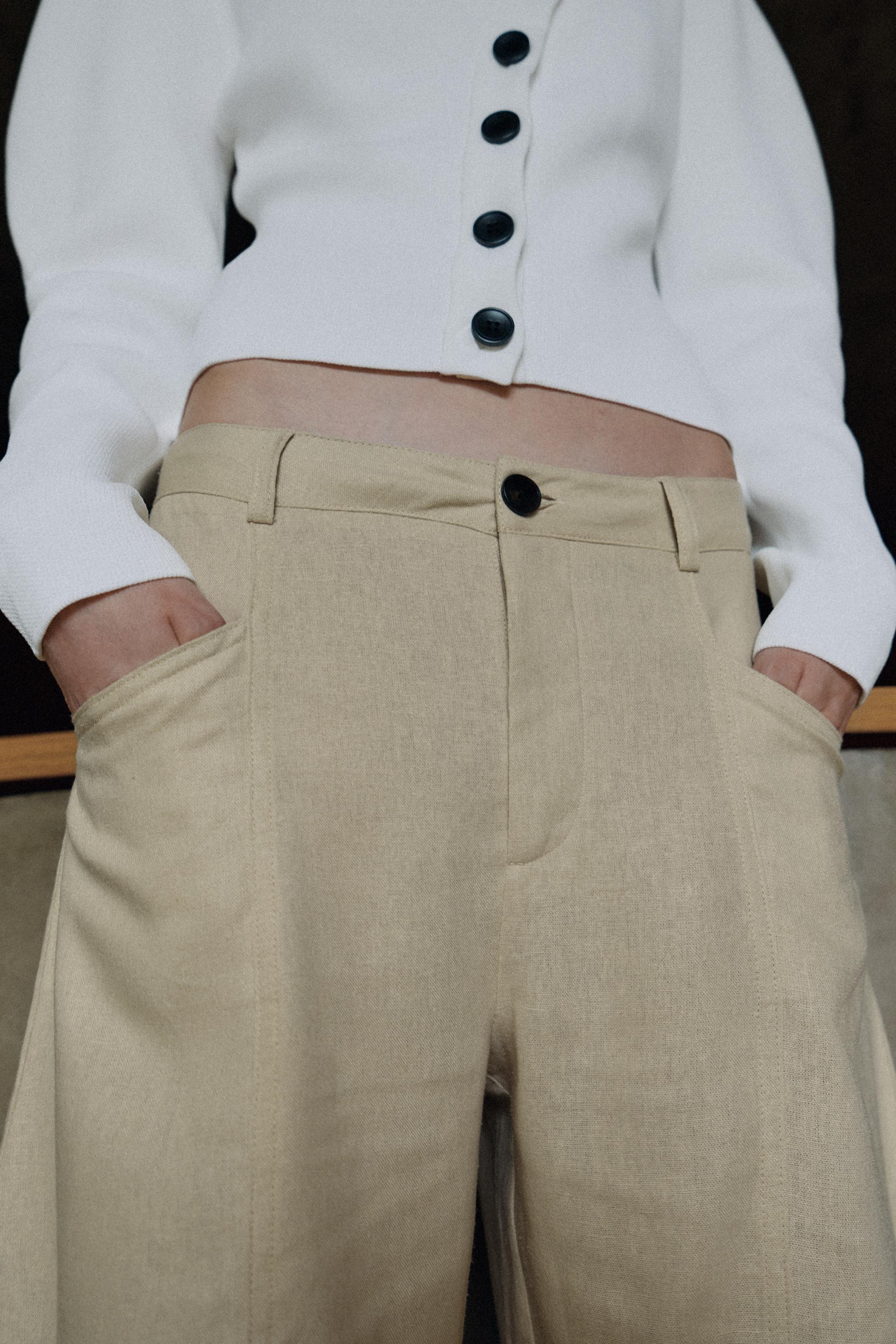 PANTALON BALLON AVEC LIN